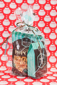 Christmas cello bag with popcorn and 4 oz. toffee